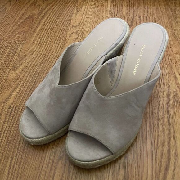 NEW! STUART WEITZMAN Pink Platform Mule Marabella Wedge Slip On Shoes 8 EU 38.5 - Picture 2 of 9